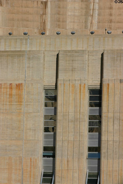 Art Deco modernism windows on power house at base of Hoover Dam. Las Vegas, NV.