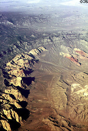 Nevada landscape near Lake Mead from air. NV.