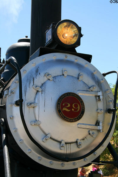 Front end of Virginia & Truckee steam locomotive #29. Virginia City, NV.