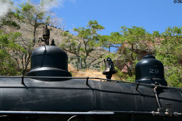Bells atop Virginia & Truckee steam locomotive #29. Virginia City, NV.
