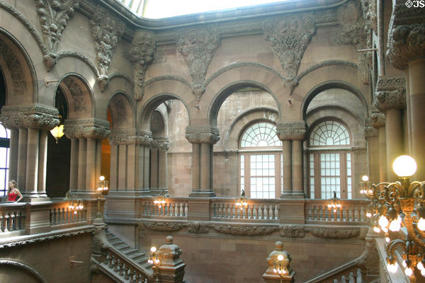 Great Western or Million Dollar Staircase (1883-97) in New York State Capitol. Albany, NY.
