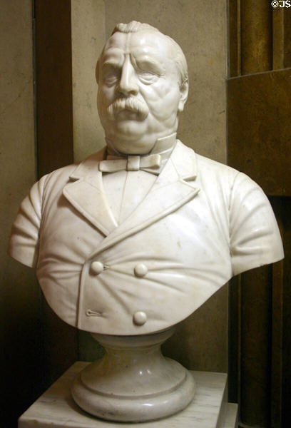 Bust of Grover Cleveland who rose from mayor of Buffalo to NY Governor to President in a span of only three years in Buffalo City Hall. Buffalo, NY.