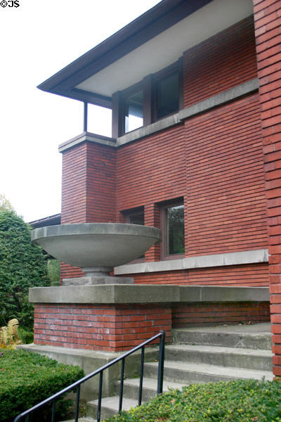 Entry Stairs on Frank Lloyd Wright's Heath House, 629 Bird Ave. Buffalo, NY.