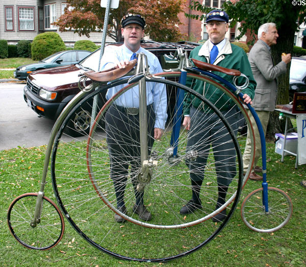 Penny-farthing bicyclists at Art on Wheels Fair. Buffalo, NY.