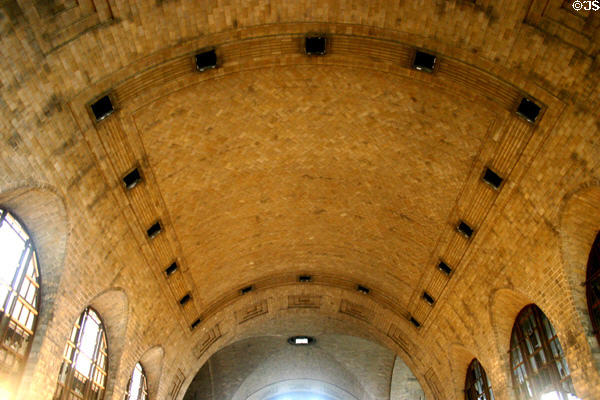 Vaulted concourse interior ceiling in Central Terminal. Buffalo, NY.