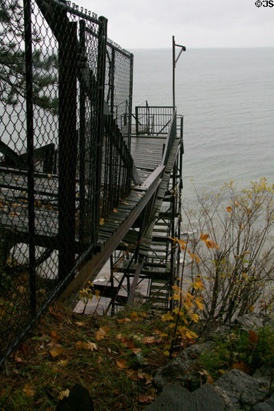 Stairway down cliff at Graycliff. Buffalo, NY.