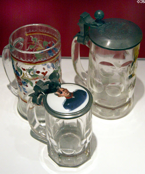 Antique beer steins at Buffalo History Museum (BECHS). Buffalo, NY.