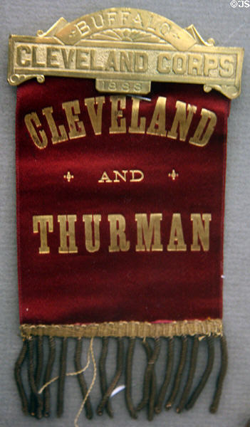 Cleveland & Thurman ribbon (1888) at Buffalo History Museum (BECHS). Buffalo, NY.