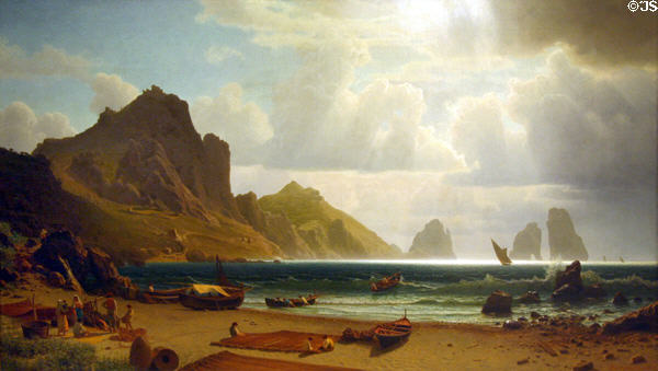 Marina Piccolo in Capri (1859) painting by Albert Bierstadt at Albright-Knox Art Gallery. Buffalo, NY.