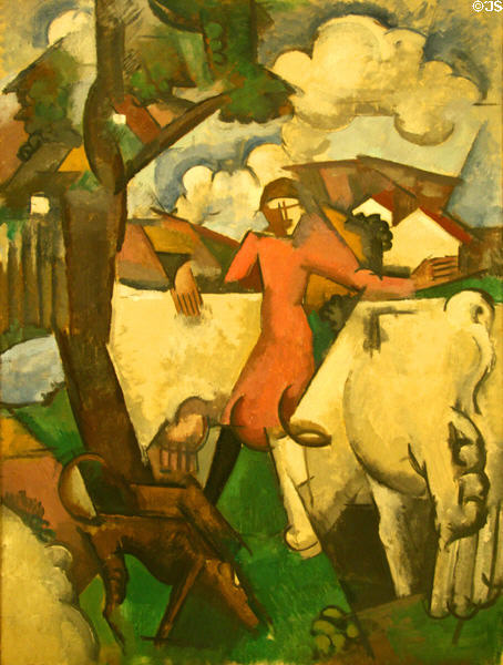 Marie Ressort (1912-3) painting by Roger de la Fresnaye at Albright-Knox Art Gallery. Buffalo, NY.