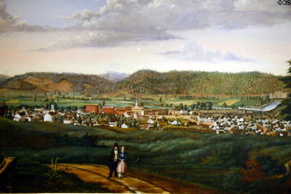 View of Corning painting (1851) by J.S. Jennings at Corning Museum of Glass. Corning, NY.