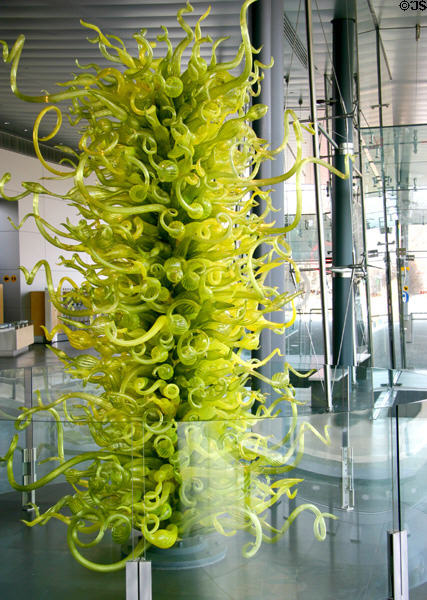 Fern Green Tower glass sculpture (2000) by Dale Chihuly at Corning Museum of Glass. Corning, NY.