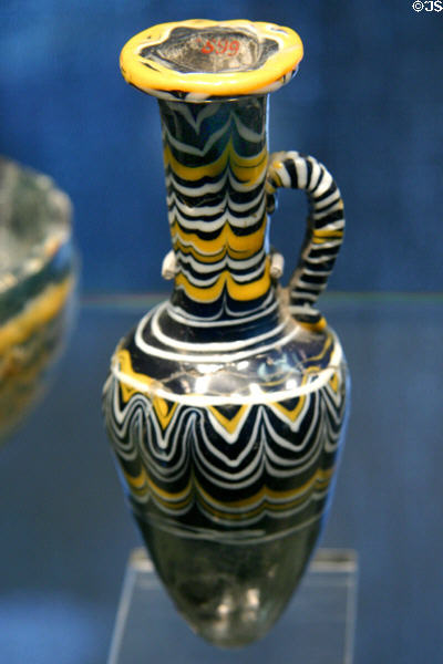 Egyptian glass flask (1380-1360 BCE) at Corning Museum of Glass. Corning, NY.
