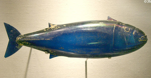Early Roman Empire glass fish-shaped cover (1stC) at Corning Museum of Glass. Corning, NY.