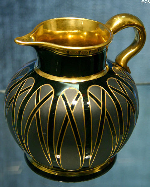 Southern Bohemian glass hyalith jug (1820-5) by glassworks of Count of Buquoy at Corning Museum of Glass. Corning, NY.