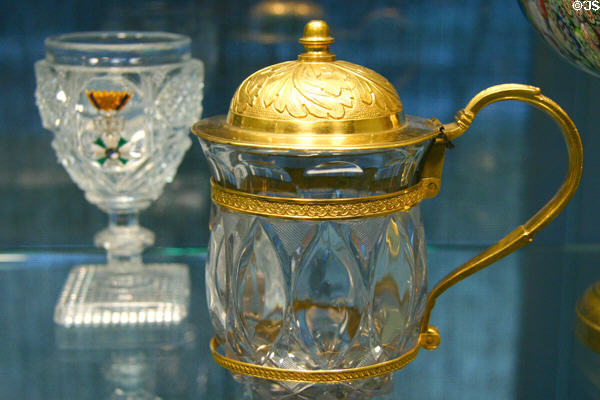 French covered mug (1800-40) at Corning Museum of Glass. Corning, NY.