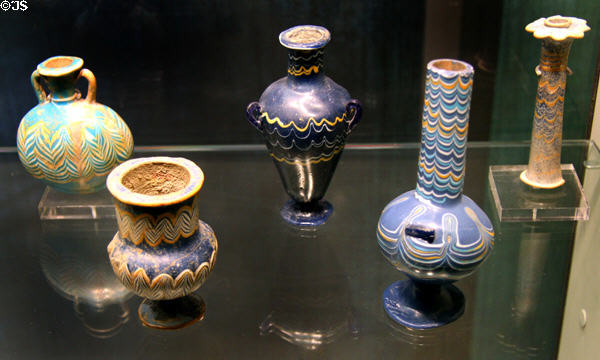 Egyptian glass jars & flasks (1400-1360 BCE - late 18th Dynasty) at Corning Museum of Glass. Corning, NY.