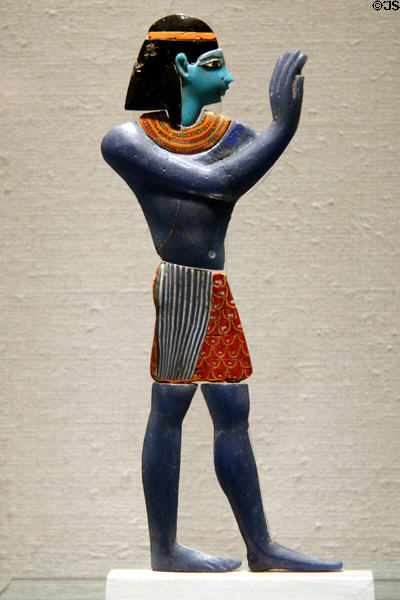 Egyptian-Ptolemaic glass inlay of figure (3rd-1stC BCE) at Corning Museum of Glass. Corning, NY.