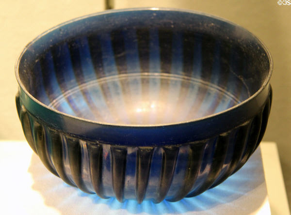 Roman glass bowl with ribs (50-75 CE) at Corning Museum of Glass. Corning, NY.
