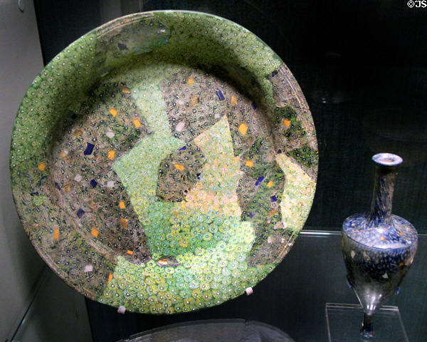 Hellenistic luxury glass plate & jar (late 3rd-2ndC BCE) at Corning Museum of Glass. Corning, NY.