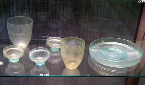 Set of vessels found in early Italian tomb (c1st-4th C CE) at Corning Museum of Glass. Corning, NY.