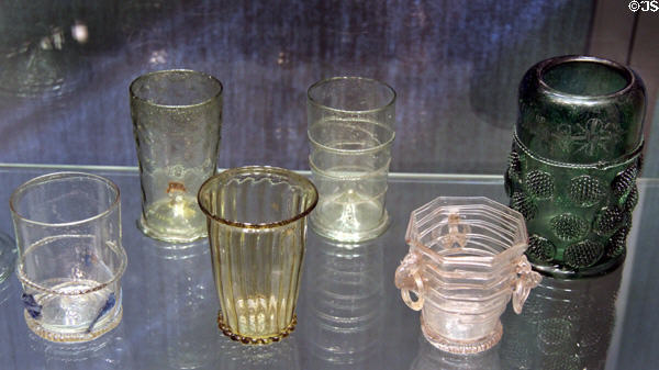German glass beakers (17thC) at Corning Museum of Glass. Corning, NY.