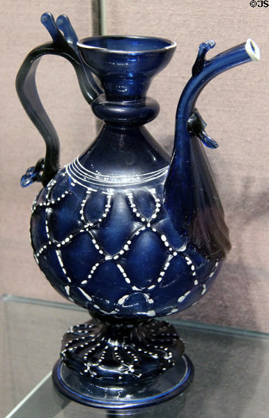 Spanish glass ewer (1500-50) from Catalonia at Corning Museum of Glass. Corning, NY.