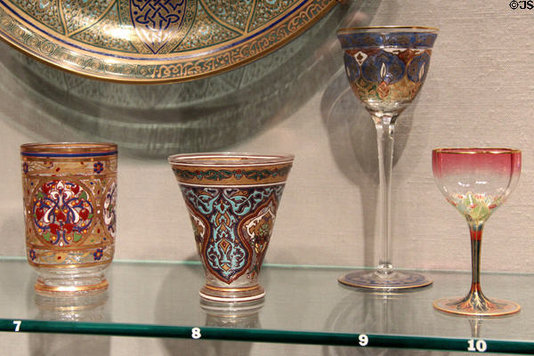 Moorish-style glasses (1870s-1929) from Vienna & Paris at Corning Museum of Glass. Corning, NY.