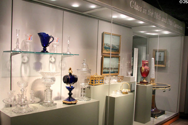 Collection of English glass (18th-19thC) at Corning Museum of Glass. Corning, NY.