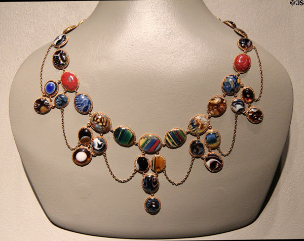 Mosaic glass necklace (c1850-99) from England or Italy at Corning Museum of Glass. Corning, NY.