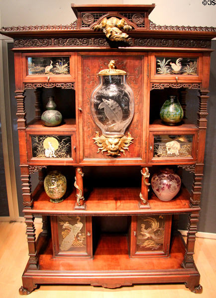 Art Nouveau display cabinet (c1895) by Gabriel Viardot of Escalier de Cristal of Paris at Corning Museum of Glass. Corning, NY.