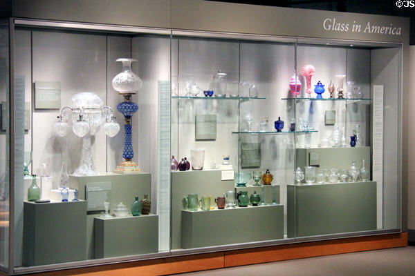 Collection of American glass at Corning Museum of Glass. Corning, NY.