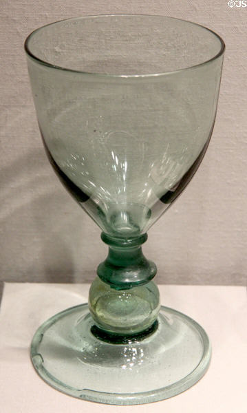 Goblet made for Albert Gallatin (Treasury Secretary under Pres. Jefferson) (1798) by New Geneva Glass Works of PA at Corning Museum of Glass. Corning, NY.