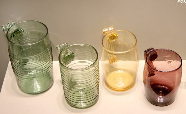 Glass mugs (1750-1820) from Southern New Jersey at Corning Museum of Glass. Corning, NY.