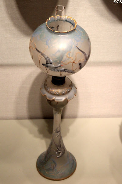 Royal Flemish lamp (1888-95) by Mt. Washington Glass Co. of New Bedford, MA at Corning Museum of Glass. Corning, NY.