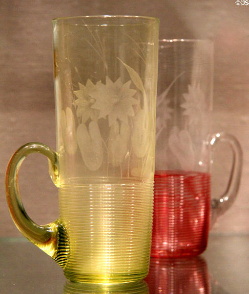 Lemonade glasses (1870-88) by Boston & Sandwich Glass Co. of Sandwich, MA at Corning Museum of Glass. Corning, NY.