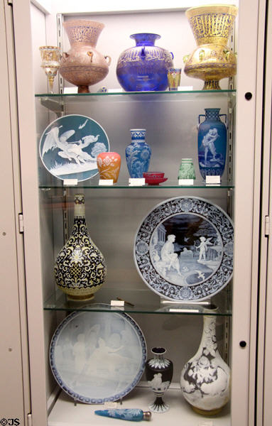 Cameo glass in study collection at Corning Museum of Glass. Corning, NY.