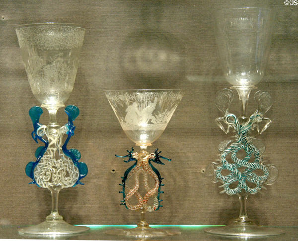 Low countries goblets (late 17thC - early 18thC) at Corning Museum of Glass. Corning, NY.