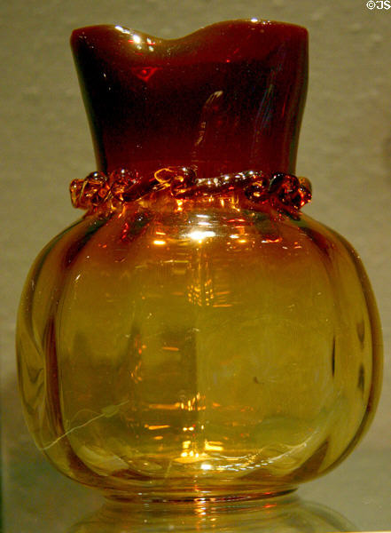 Amberina glass vase (1883-8) by New England Glass Co. at Corning Museum of Glass. Corning, NY.