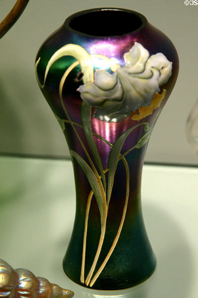 German Art Nouveau glass vase with daffodil (c1900) by Ferdinand von Poschinger at Corning Museum of Glass. Corning, NY.