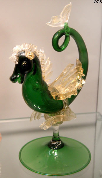 Venetian seahorse flute (1870-80) at Corning Museum of Glass. Corning, NY.