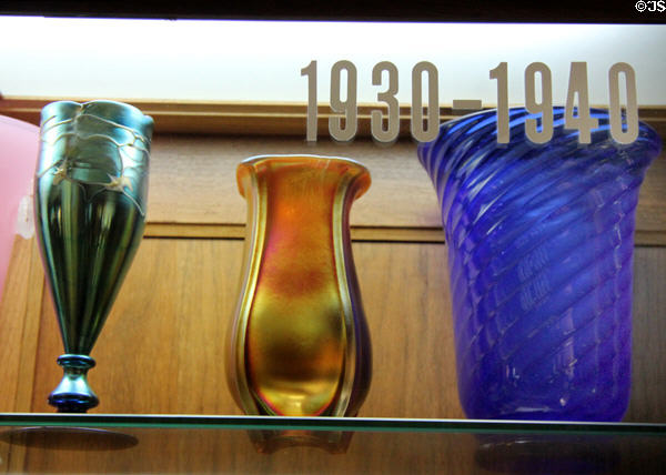 Examples of Frederick Carder's glass designs (1930-40) for Steuben at Corning Museum of Glass. Corning, NY.