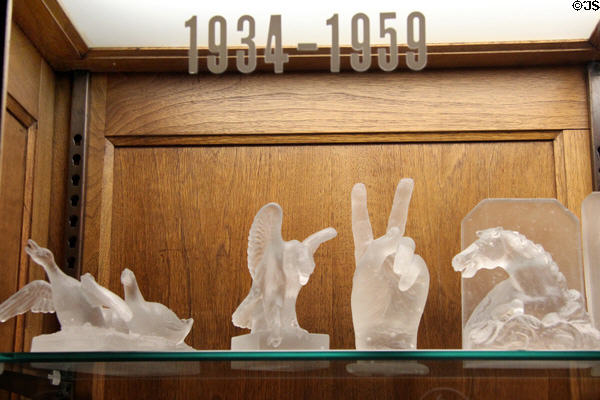 Cast sculpted glass (1934-59) by Frederick Carder for Steuben Glass at Corning Museum of Glass. Corning, NY.