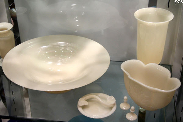 Ivory Jade glass (1920s) by Steuben Glass at Corning Museum of Glass. Corning, NY.