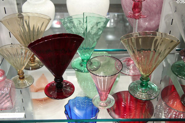 Transparent colored glass by Steuben Glass at Corning Museum of Glass. Corning, NY.