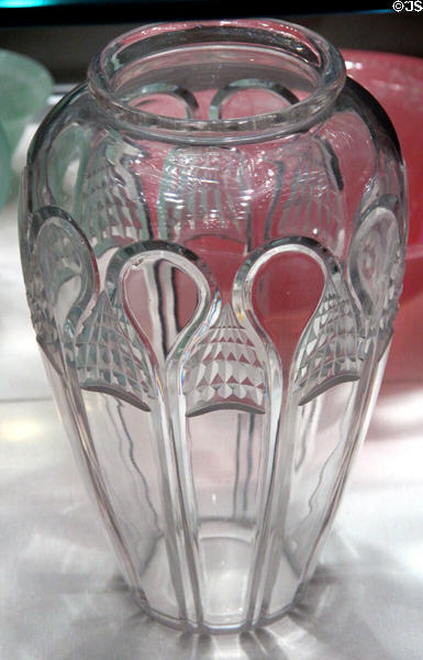 Cut glass modern vase by Steuben Glass at Corning Museum of Glass. Corning, NY.