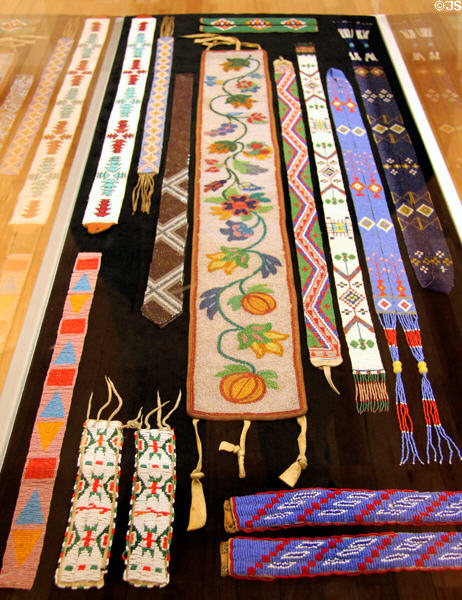 Sioux & other Native American beaded arm & head bands (c1900-25) at Rockwell Museum of Art. Corning, NY.