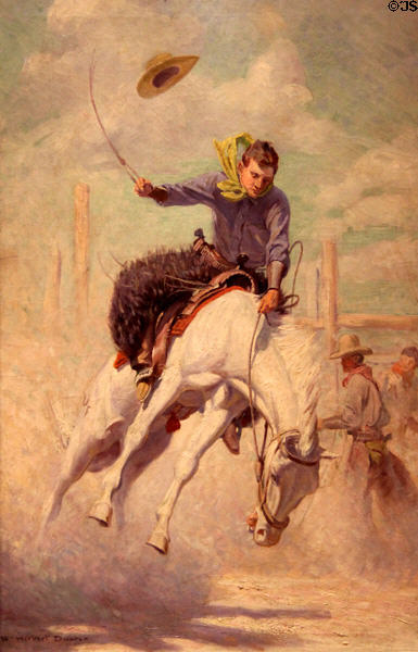 Bronco Buster painting (c1905) by William Herbert "Buck" Dunton at Rockwell Museum of Art. Corning, NY.