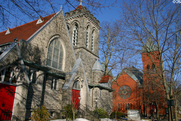Christ Episcopal Church (1853) (33 E 1st St.). Corning, NY. Style: Gothic Revival.
