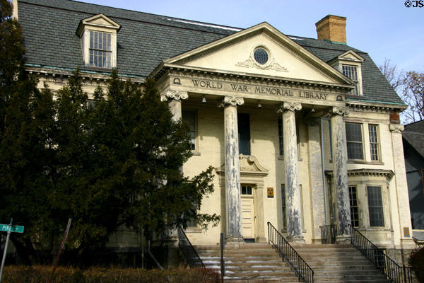 World War Memorial Library (c1930) (149 Pine St.). Corning, NY. Architect: Pierce & Bickford. On National Register.